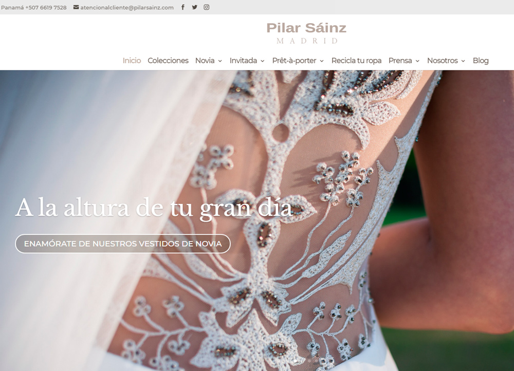 Pilar Sáinz, vestidos de novia, tienda online