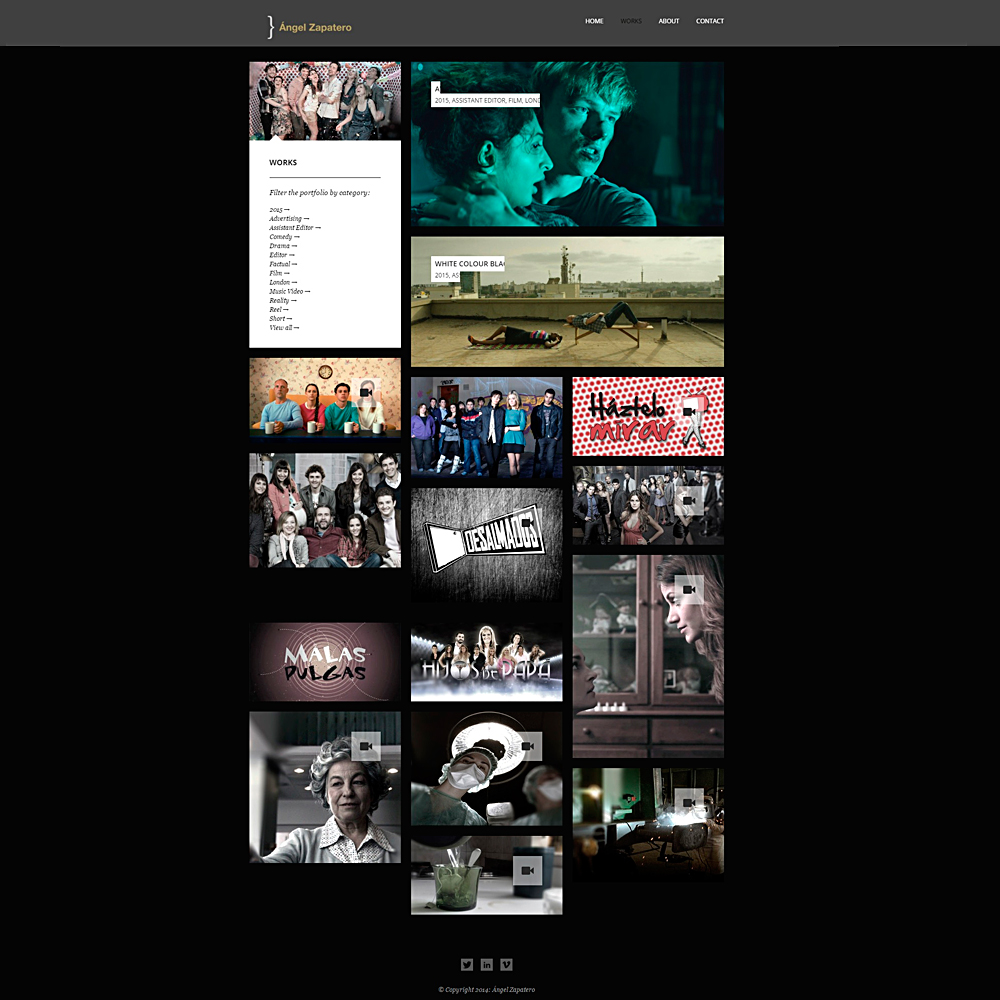 Desarrollo web para empresa de Audiovisuales | Ángel Zapatero 1
