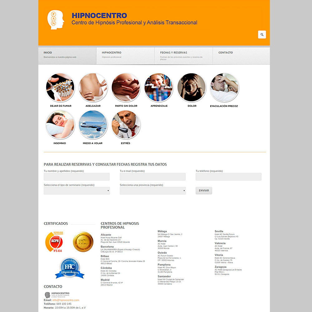 Realización de página web | HipnoCentro