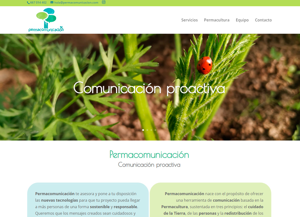 Permacomunicación, Páginas web y sostenibilidad