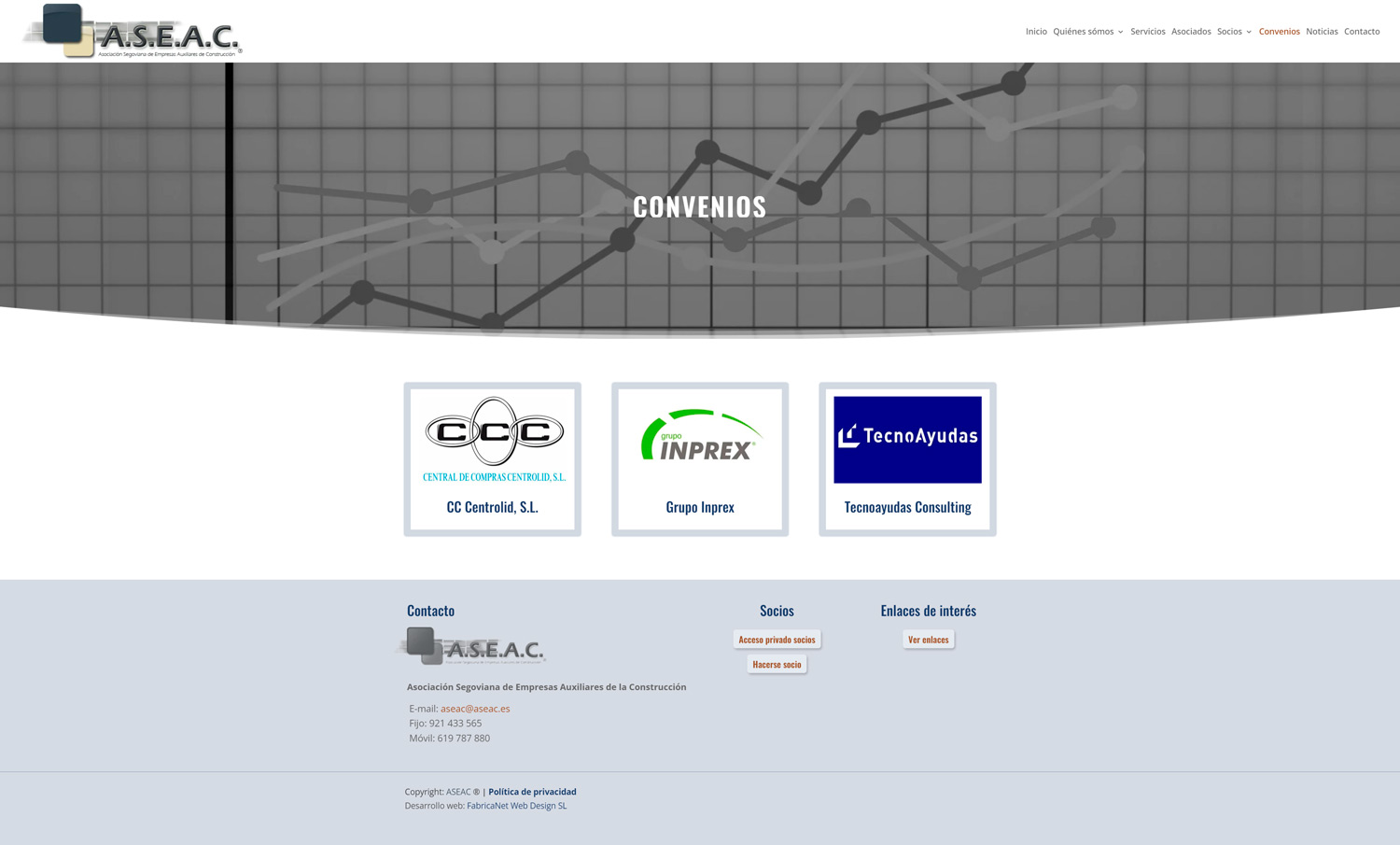 ASEAC Gestoria area construccion proyecto web FabricaNet